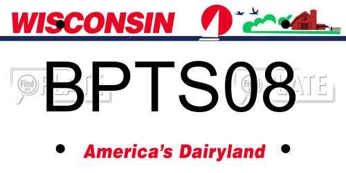 BPTS08 Wisconsin License Plate
