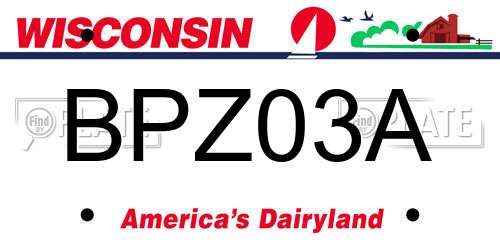 BPZ03A Wisconsin License Plate