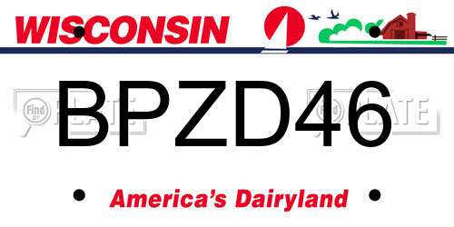 BPZD46 Wisconsin License Plate