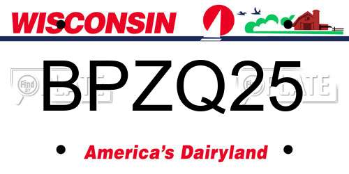 BPZQ25 Wisconsin License Plate