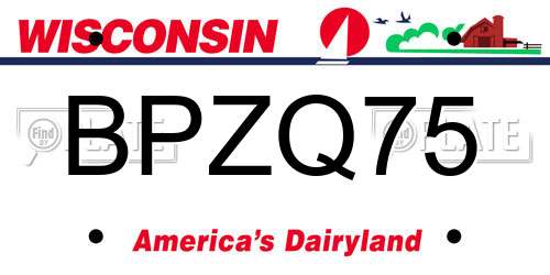 BPZQ75 Wisconsin License Plate