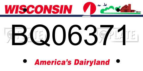 BQ06371 Wisconsin License Plate