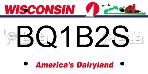 BQ1B2S Wisconsin License Plate