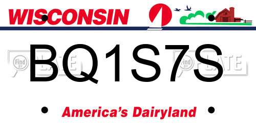 BQ1S7S Wisconsin License Plate