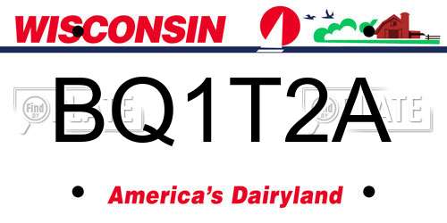 BQ1T2A Wisconsin License Plate