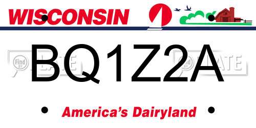BQ1Z2A Wisconsin License Plate
