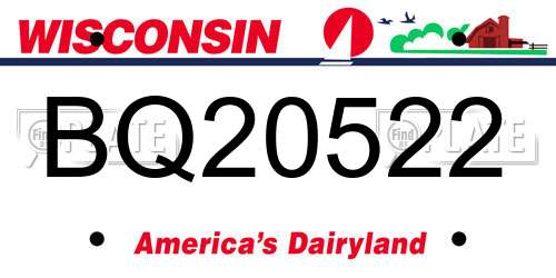 BQ20522 Wisconsin License Plate