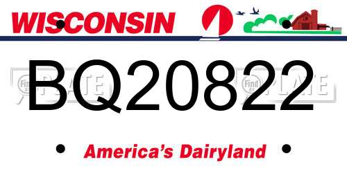 BQ20822 Wisconsin License Plate