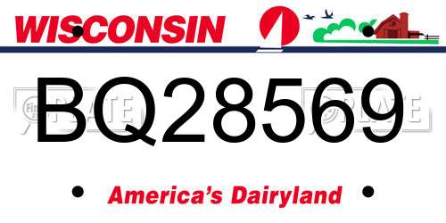 BQ28569 Wisconsin License Plate