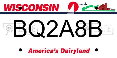 BQ2A8B Wisconsin License Plate