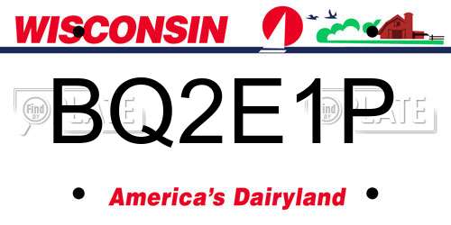 BQ2E1P Wisconsin License Plate