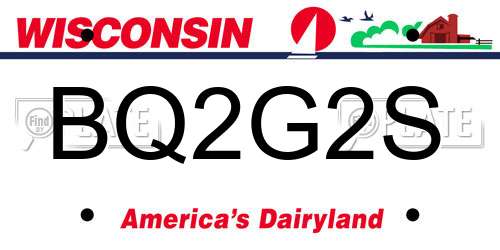 BQ2G2S Wisconsin License Plate