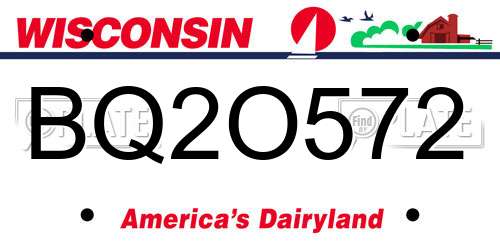 BQ2O572 Wisconsin License Plate