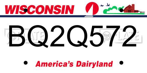 BQ2Q572 Wisconsin License Plate