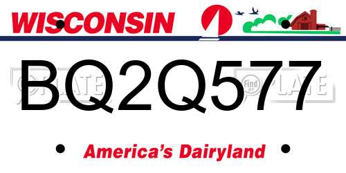 BQ2Q577 Wisconsin License Plate