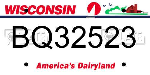 BQ32523 Wisconsin License Plate