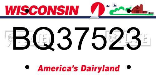 BQ37523 Wisconsin License Plate