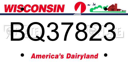 BQ37823 Wisconsin License Plate