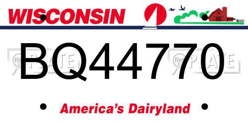 BQ44770 Wisconsin License Plate