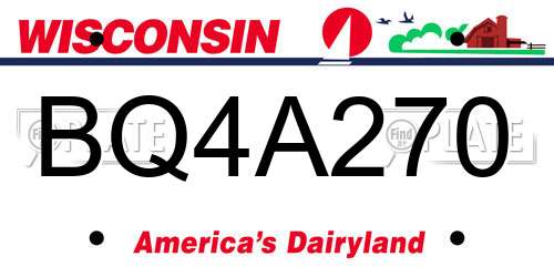 BQ4A270 Wisconsin License Plate