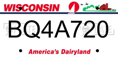 BQ4A720 Wisconsin License Plate