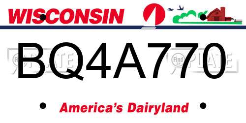 BQ4A770 Wisconsin License Plate