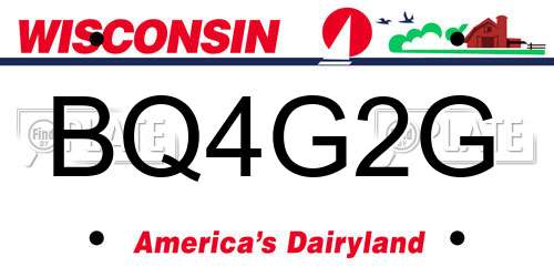 BQ4G2G Wisconsin License Plate