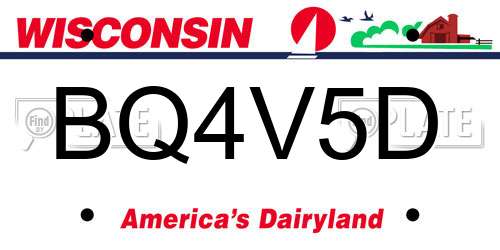 BQ4V5D Wisconsin License Plate