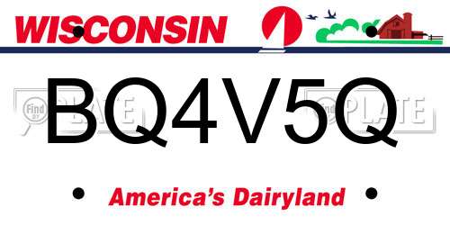 BQ4V5Q Wisconsin License Plate
