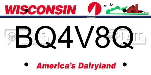BQ4V8Q Wisconsin License Plate