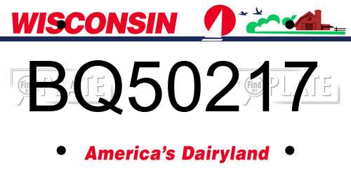 BQ50217 Wisconsin License Plate