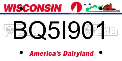 BQ5I901 Wisconsin License Plate