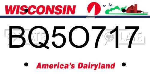 BQ5O717 Wisconsin License Plate