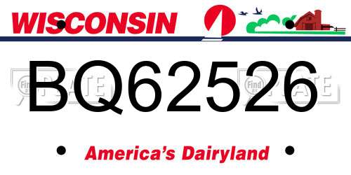 BQ62526 Wisconsin License Plate