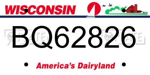 BQ62826 Wisconsin License Plate