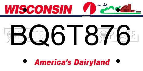 BQ6T876 Wisconsin License Plate