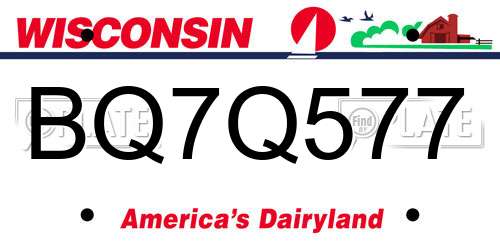 BQ7Q577 Wisconsin License Plate