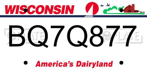 BQ7Q877 Wisconsin License Plate