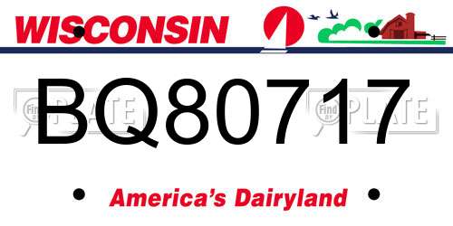 BQ80717 Wisconsin License Plate