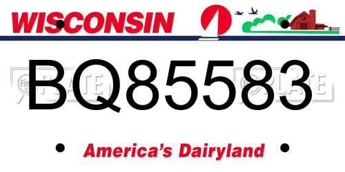 BQ85583 Wisconsin License Plate