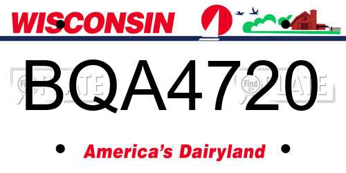 BQA4720 Wisconsin License Plate