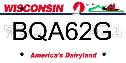BQA62G Wisconsin License Plate