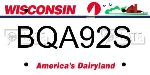 BQA92S Wisconsin License Plate