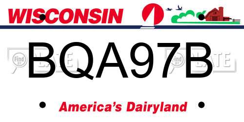 BQA97B Wisconsin License Plate
