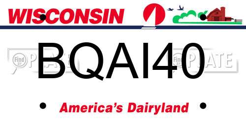 BQAI40 Wisconsin License Plate