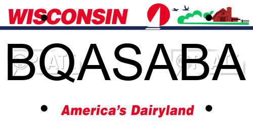 BQASABA Wisconsin License Plate