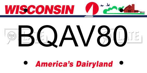BQAV80 Wisconsin License Plate