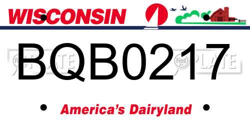 BQB0217 Wisconsin License Plate