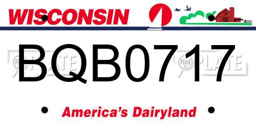 BQB0717 Wisconsin License Plate