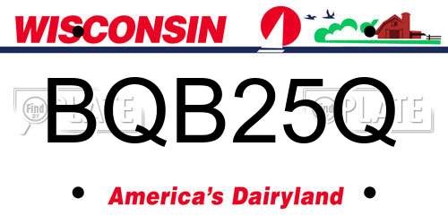 BQB25Q Wisconsin License Plate